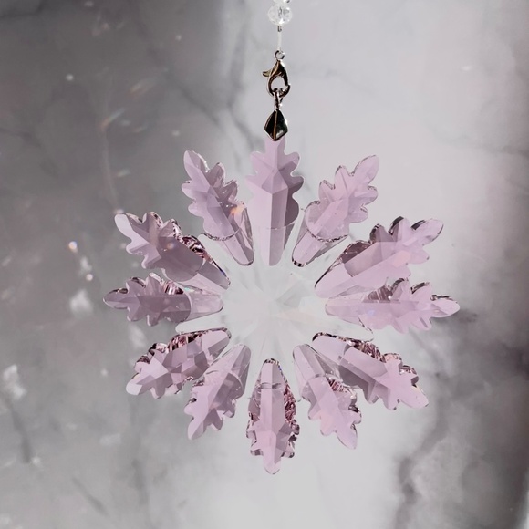 Crystal Snowflake Sun Catcher Christmas Tree Decor Czech Bohemia Crystal Gift - Picture 8 of 12